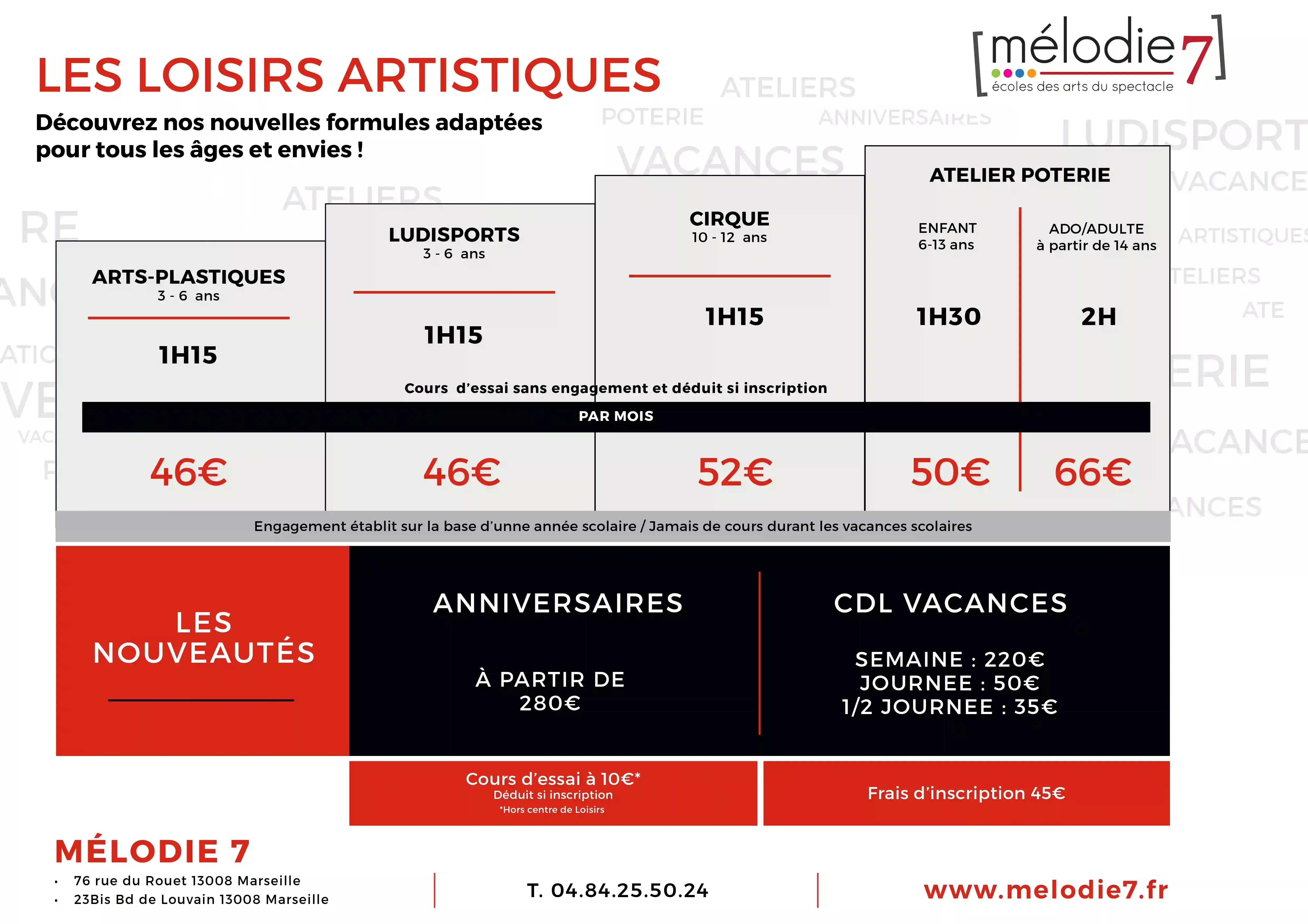 Tarification cours bien-être