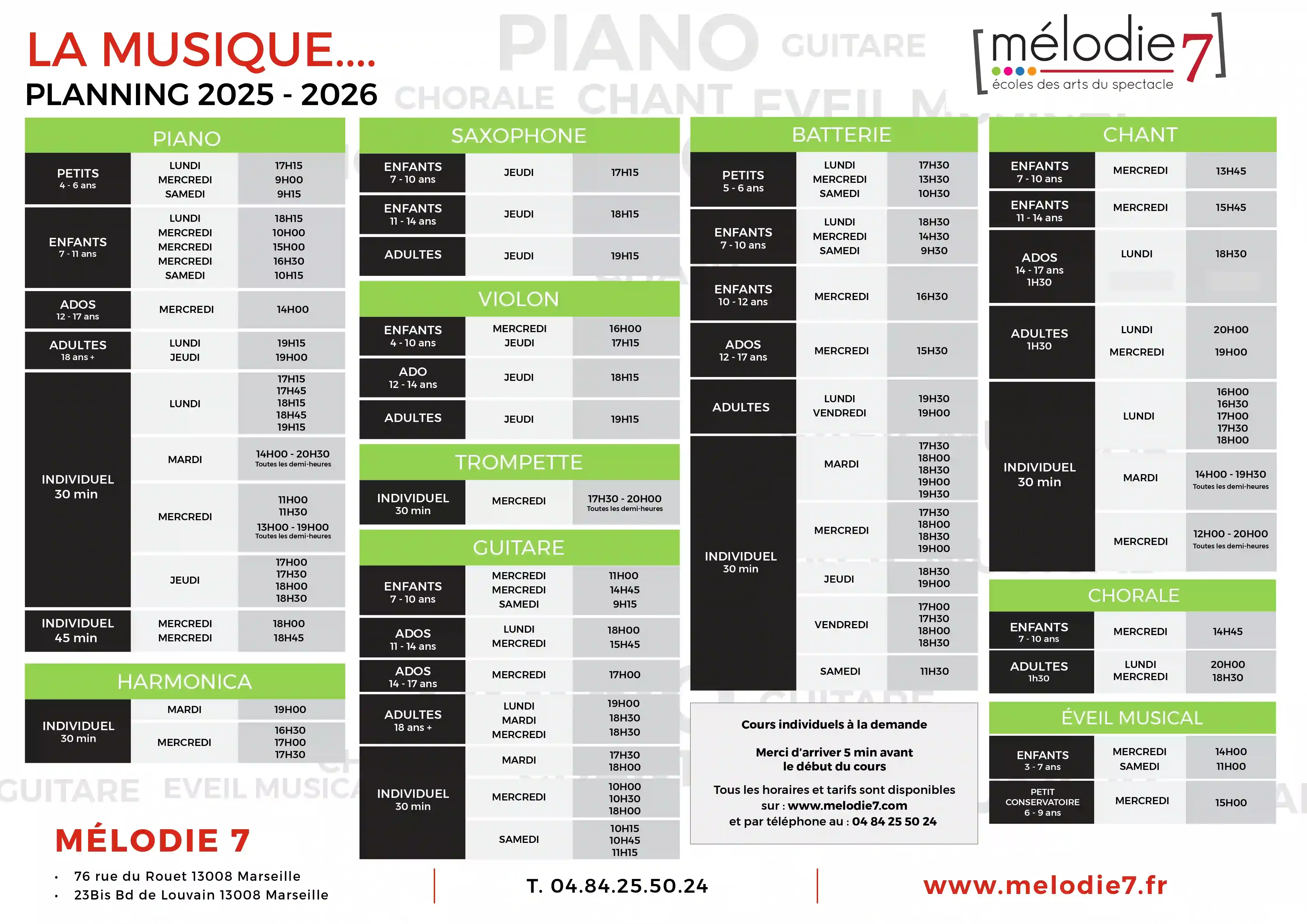 Planning de musique